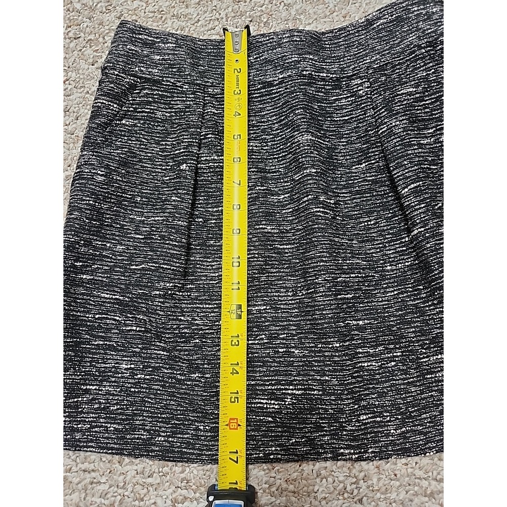 Loft‎ Size 6 Black Metallic Tweed Mini Skirt Women's Back Zip Lined  NWT - Picture 12 of 14
